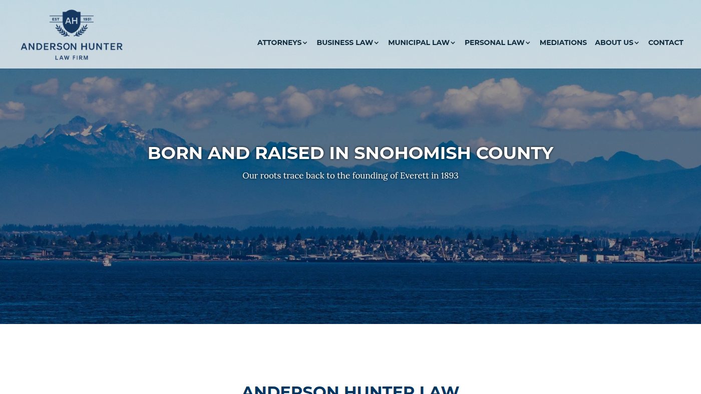 The home page of andersonhunterlaw.com