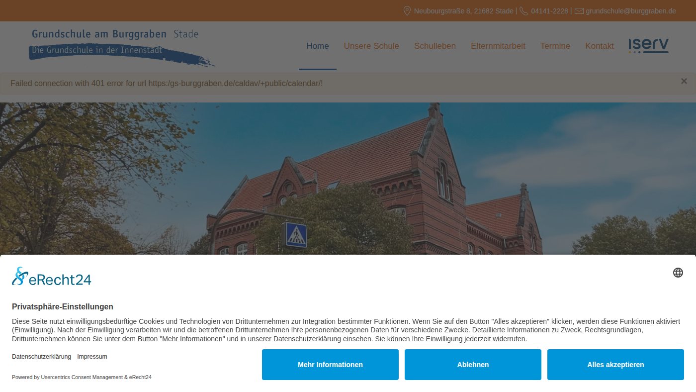 The home page of grundschule-am-burggraben.de