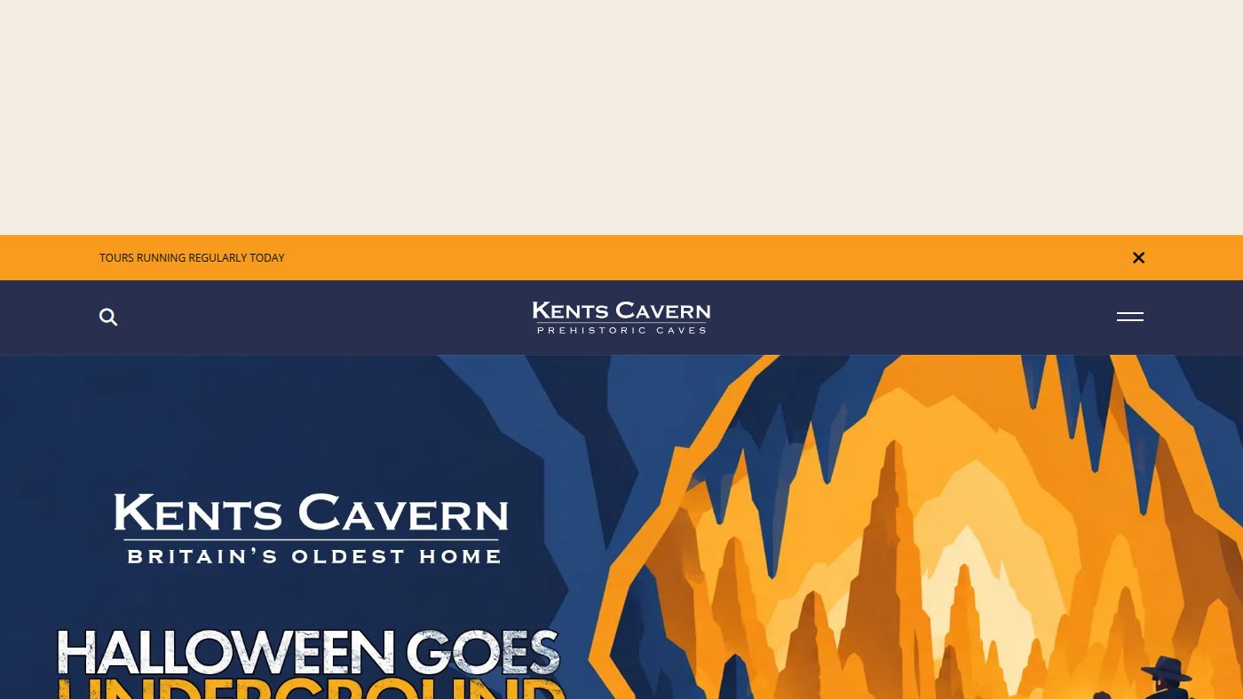 The home page of kents-cavern.co.uk