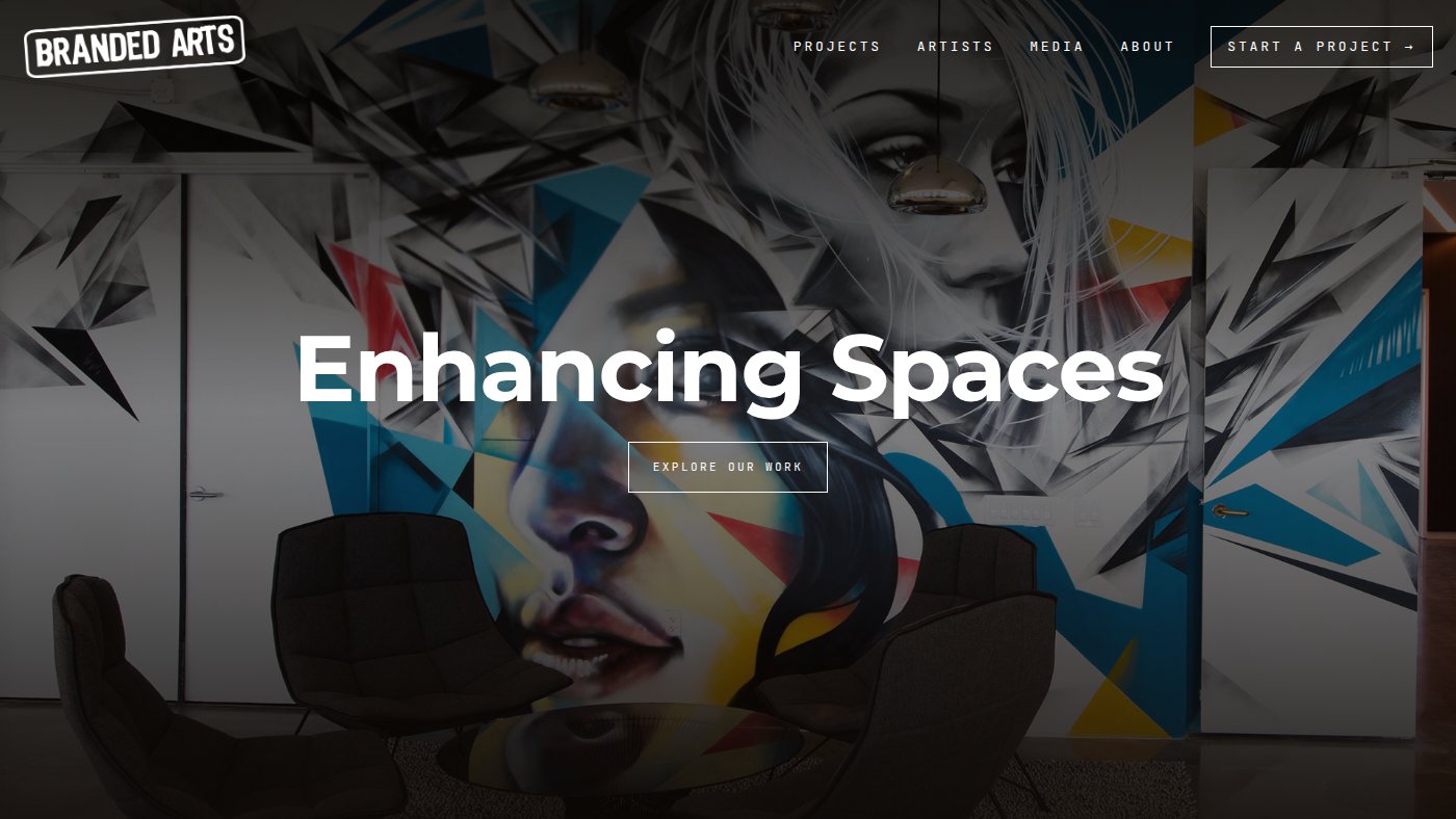 The home page of brandedarts.com