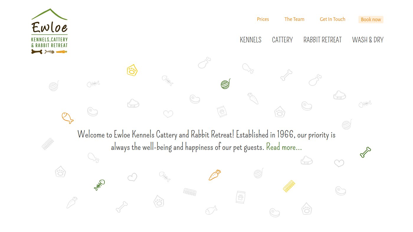 The home page of ewloeboardingkennels.co.uk