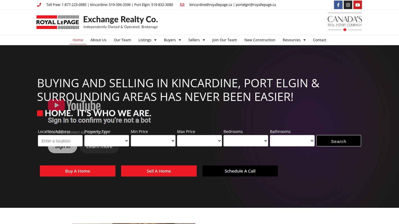 The home page of royallepageexchange.com