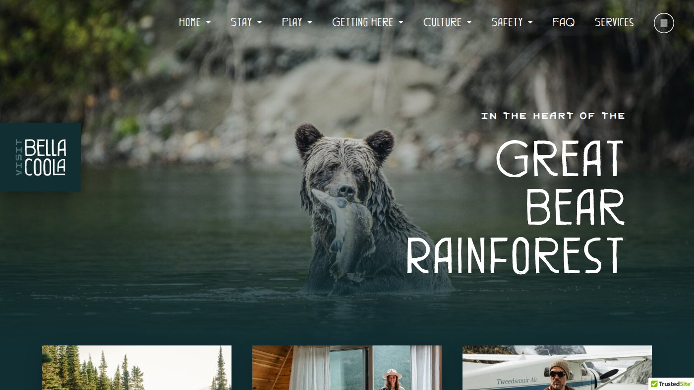 The home page of bellacoola.ca