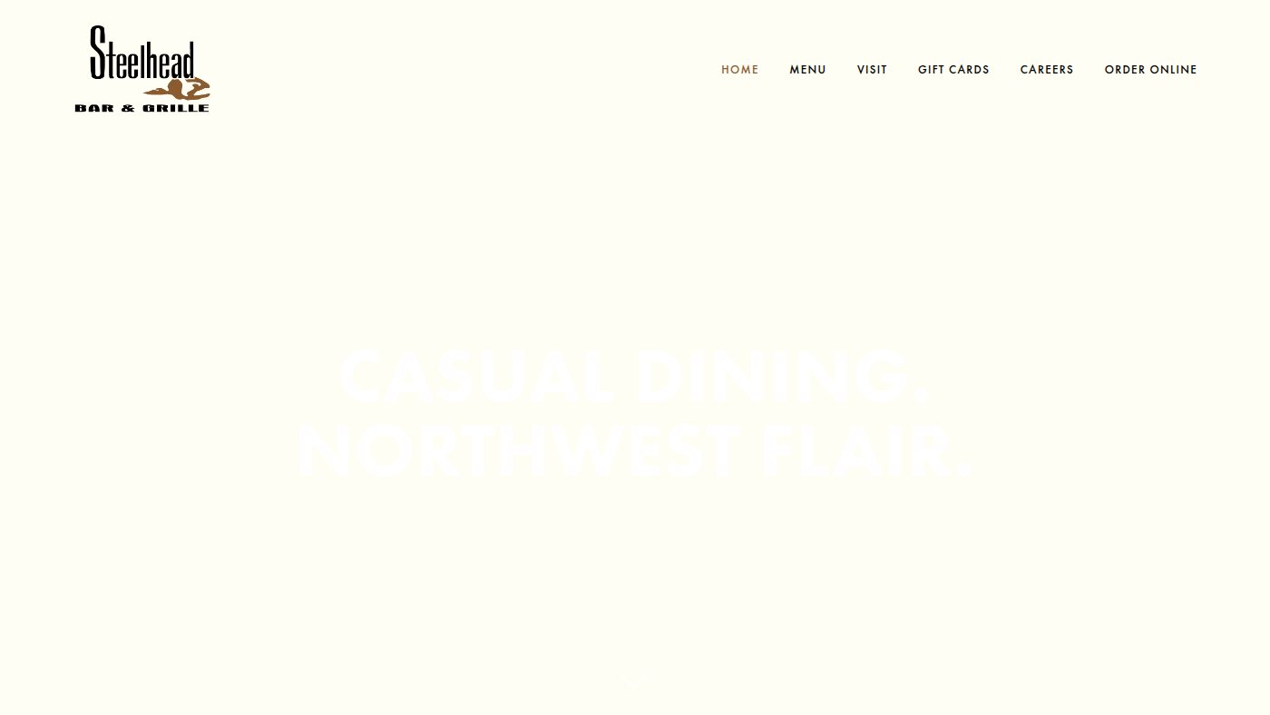 The home page of steelheadbarandgrille.com