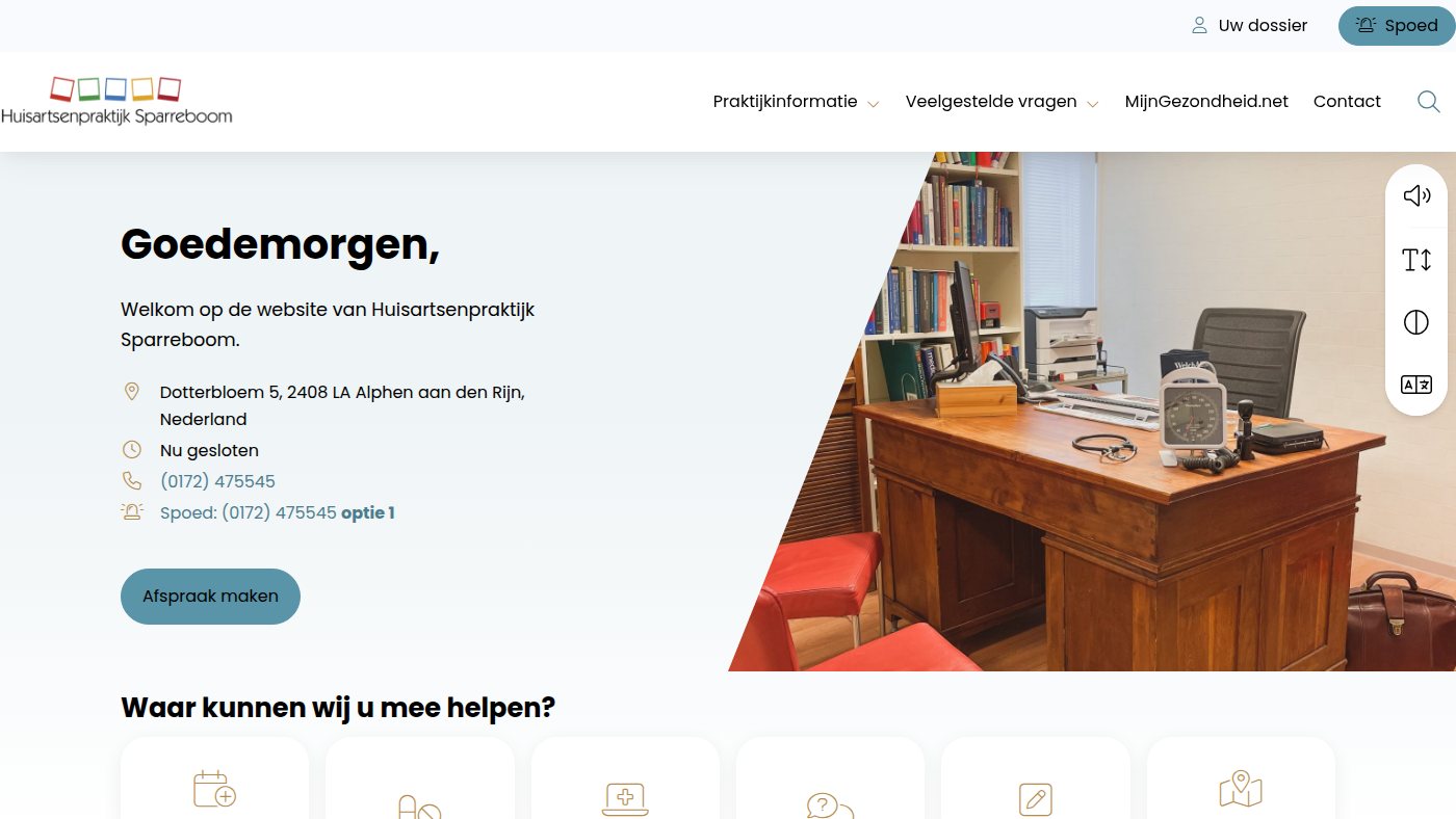The home page of huisartssparreboom.nl