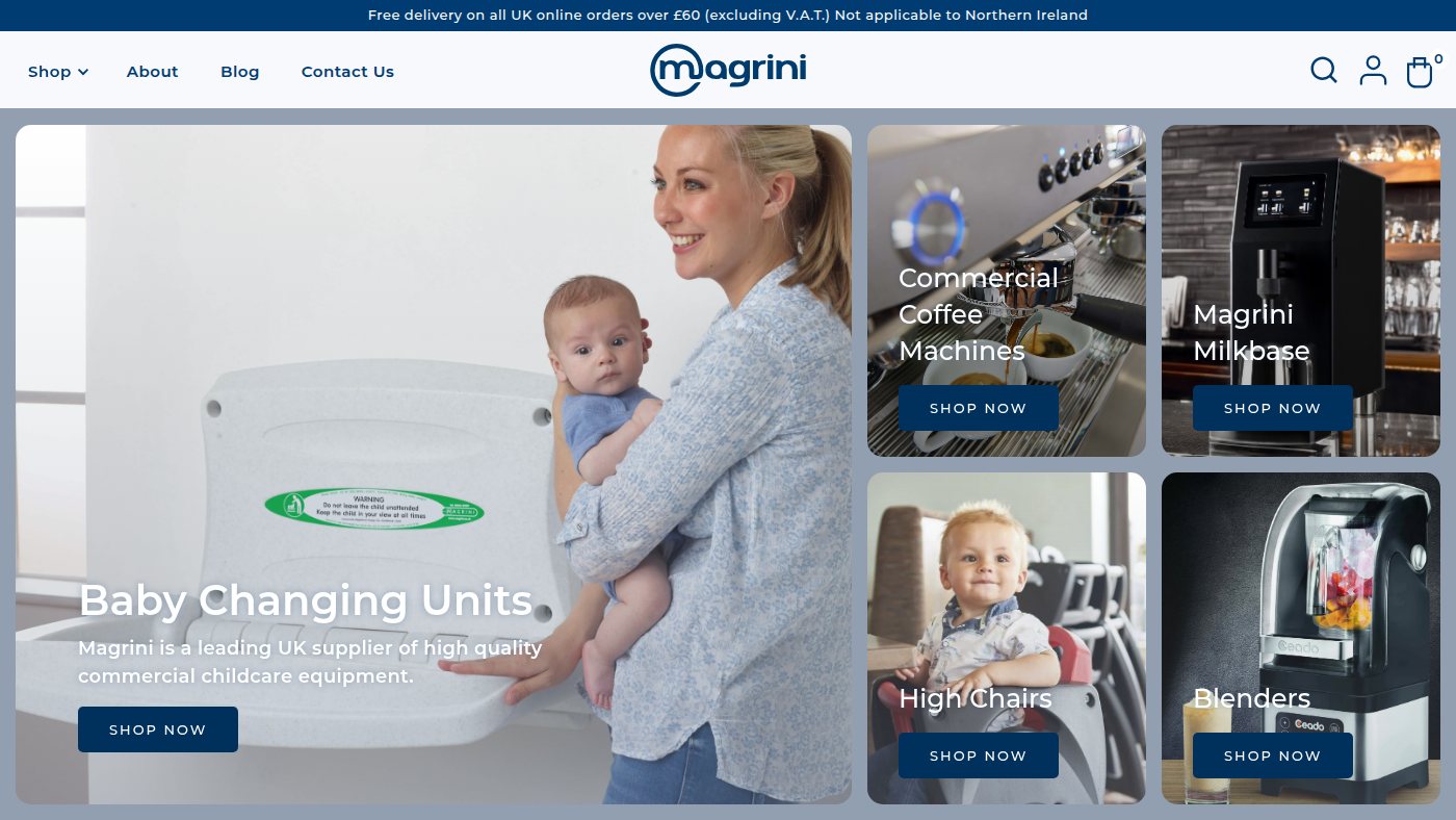 The home page of magrini.co.uk