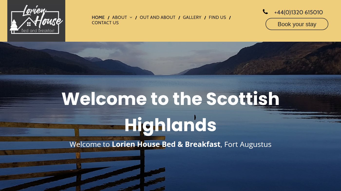 The home page of lorien-house.co.uk
