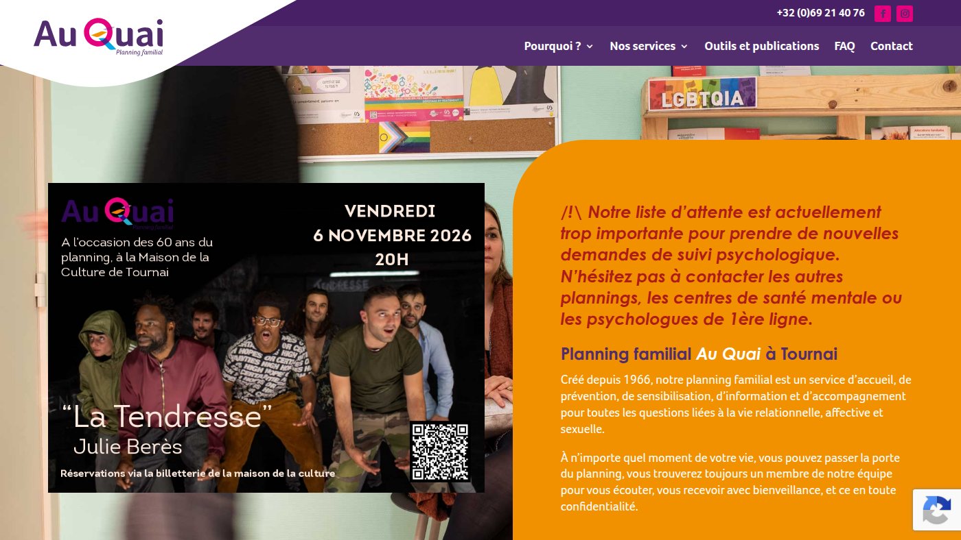 The home page of auquai.be