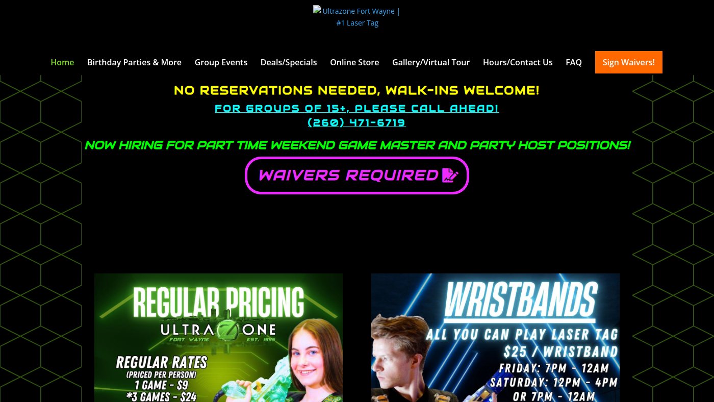 The home page of ultrazoneftw.com