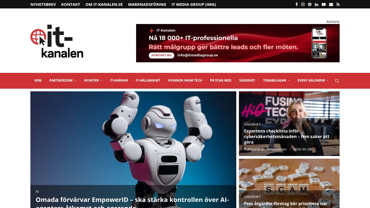 The home page of it-kanalen.se