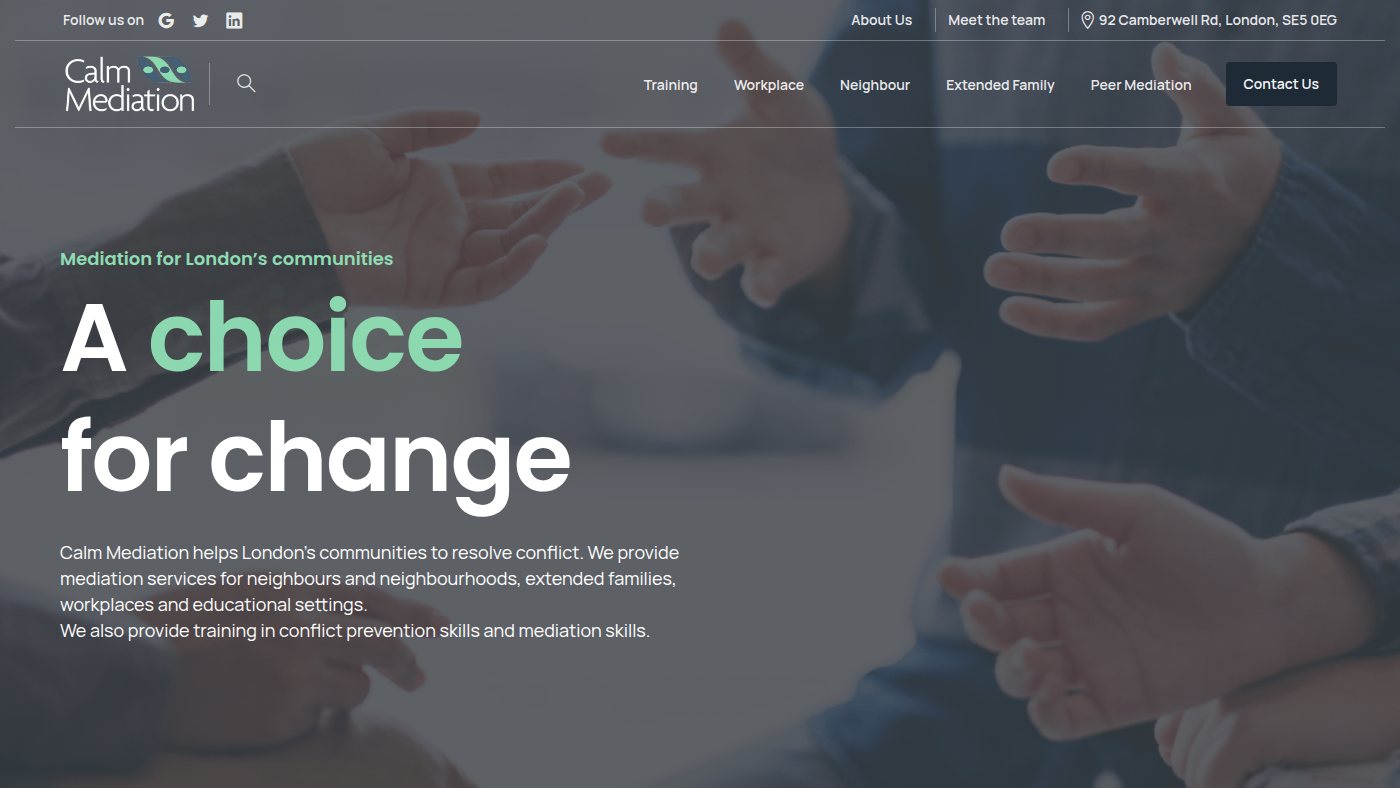 The home page of calmmediation.org