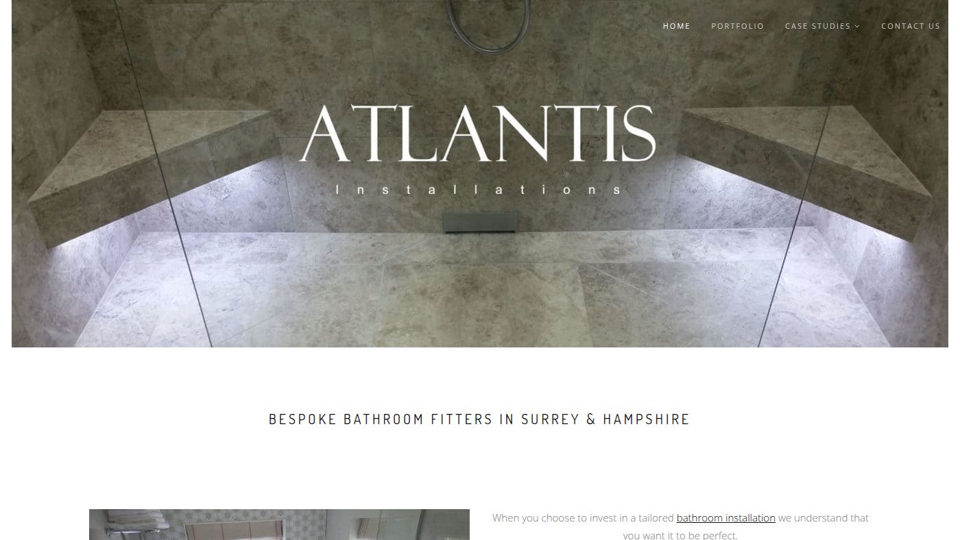 The home page of atlantisinstallations.com