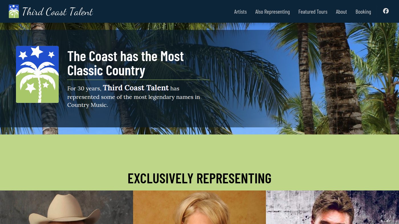The home page of thirdcoasttalent.com