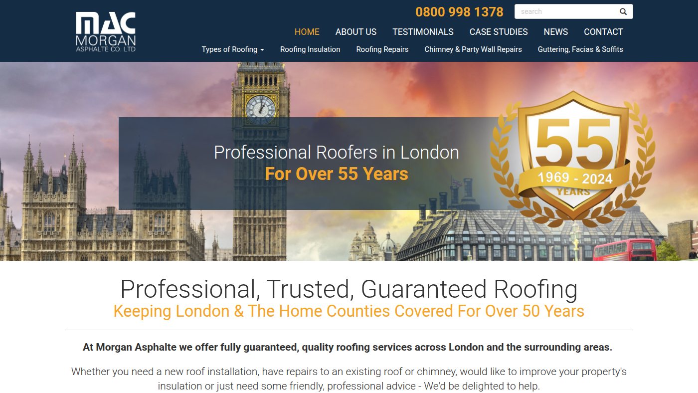 The home page of morganasphalte.co.uk