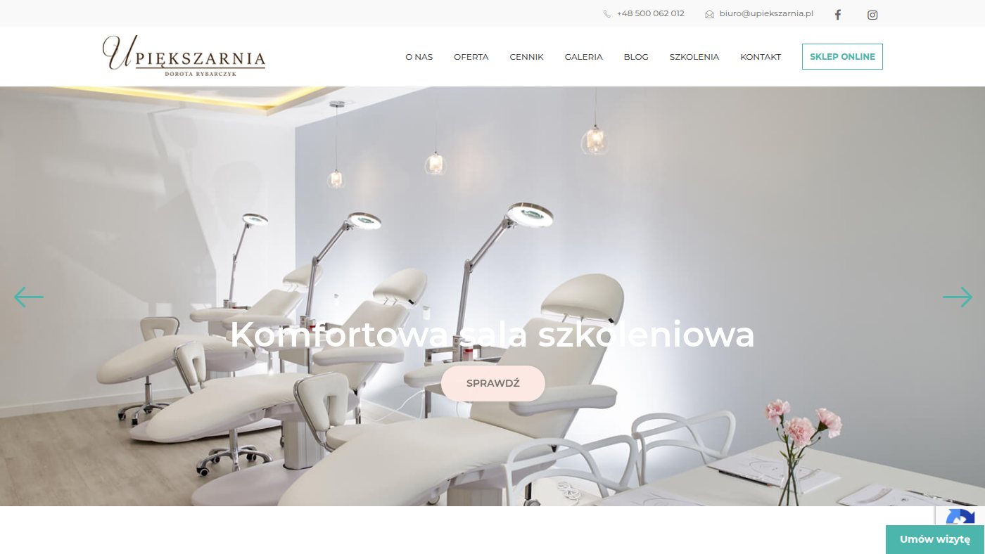 The home page of upiekszarnia.pl