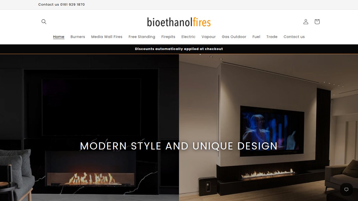 The home page of bioethanolfires.co.uk