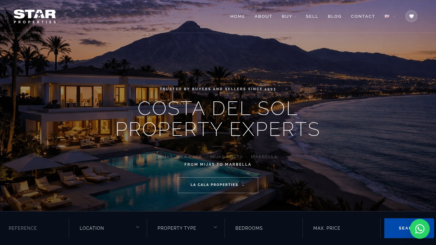 The home page of starlacala.com