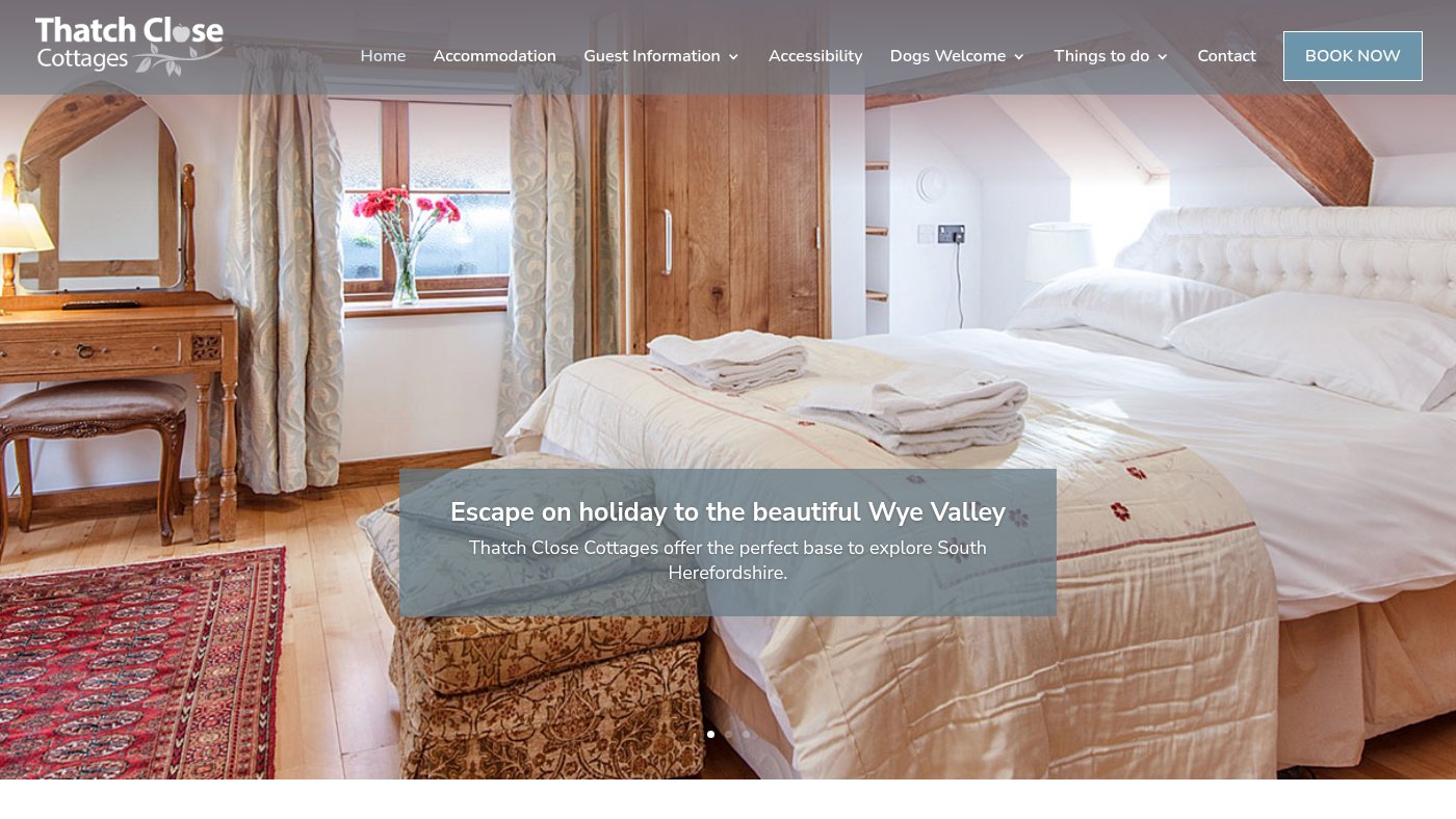 The home page of thatchclosecottages.co.uk
