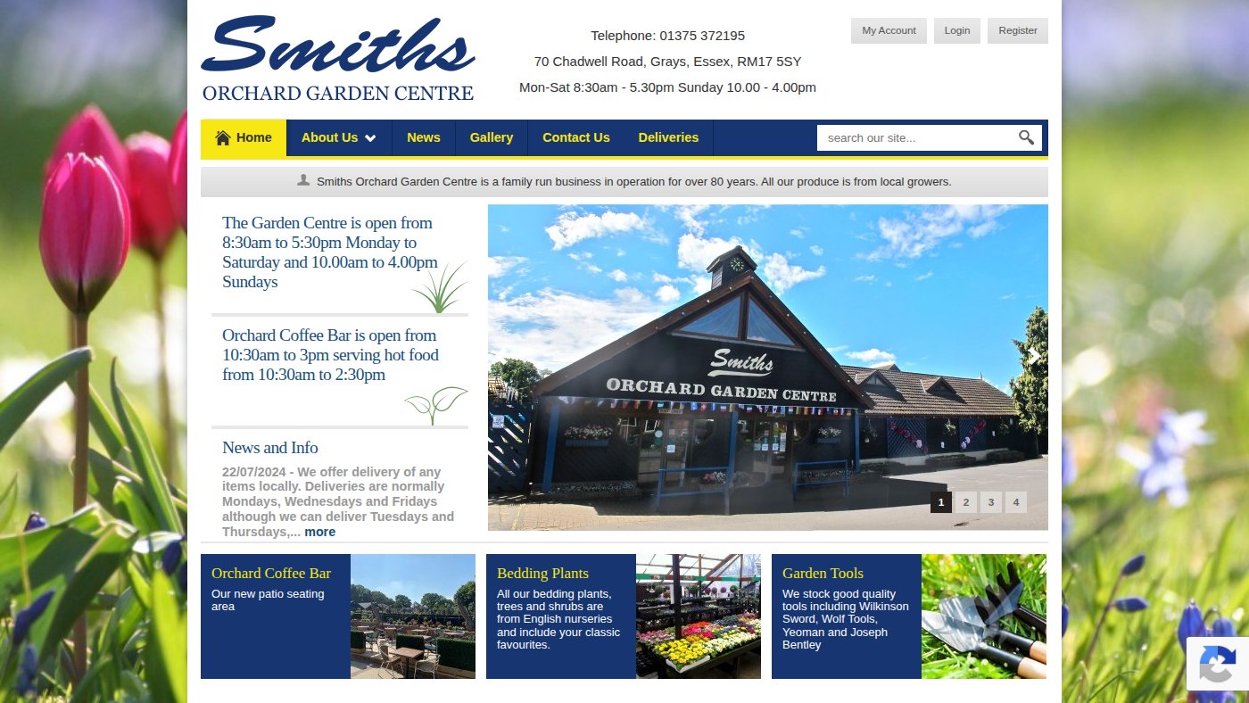 The home page of smithsorchardgardencentre.com