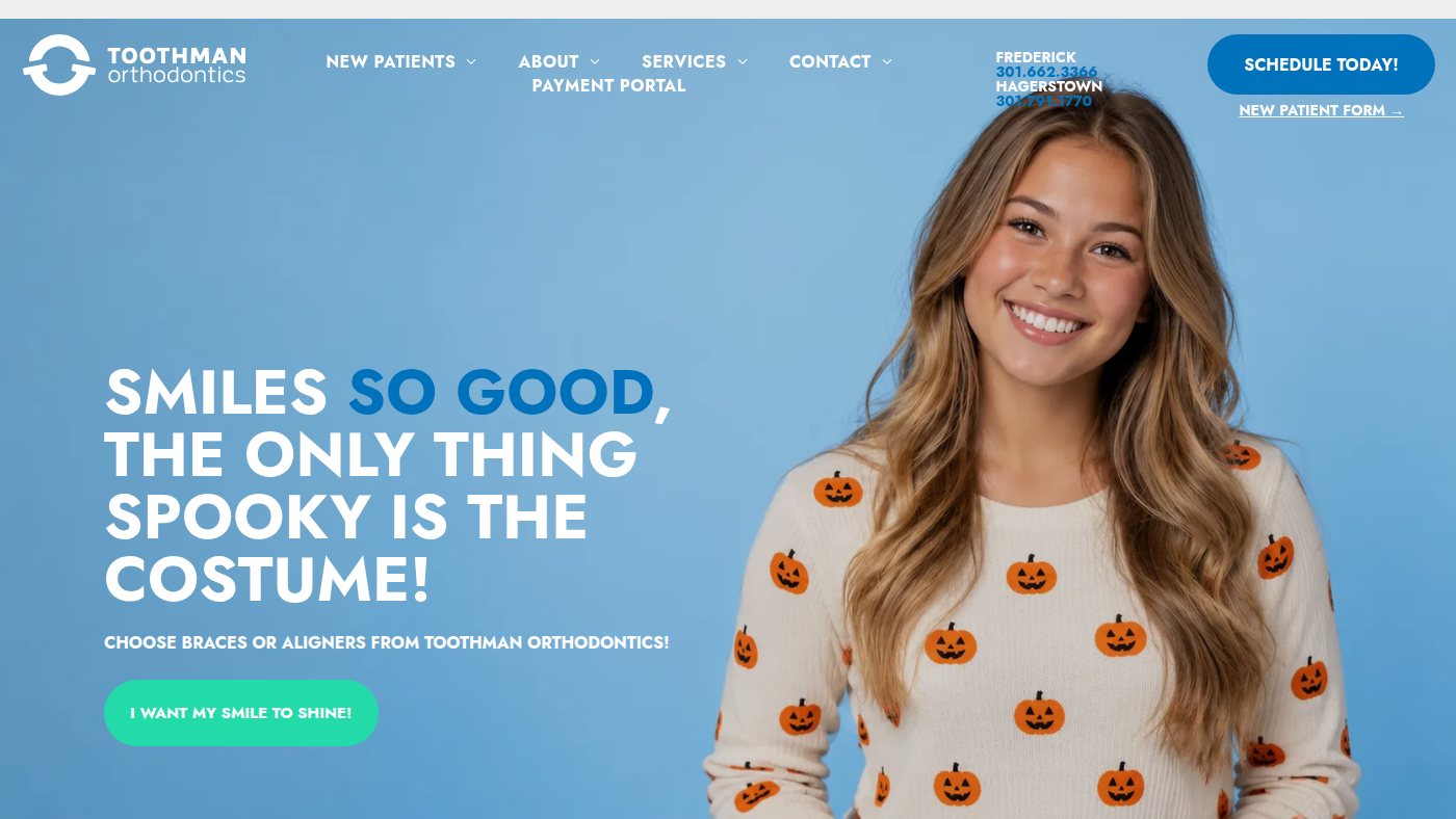 The home page of toothmanorthodontics.com