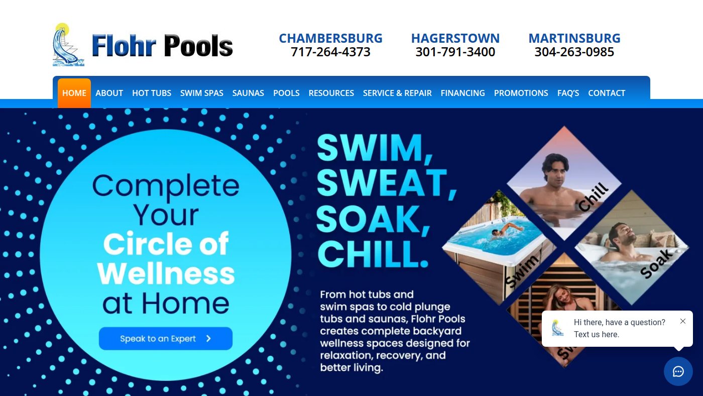 The home page of flohrpools.com