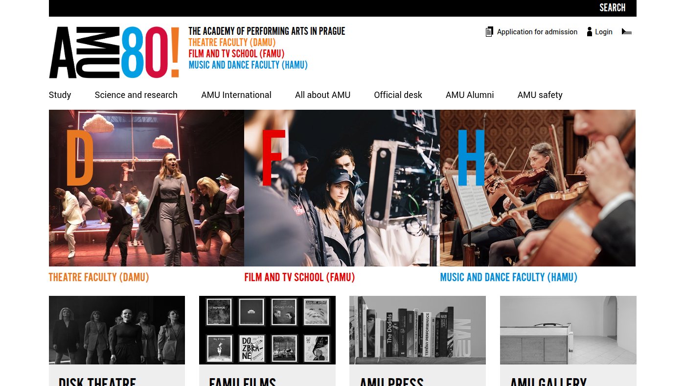 The home page of amu.cz