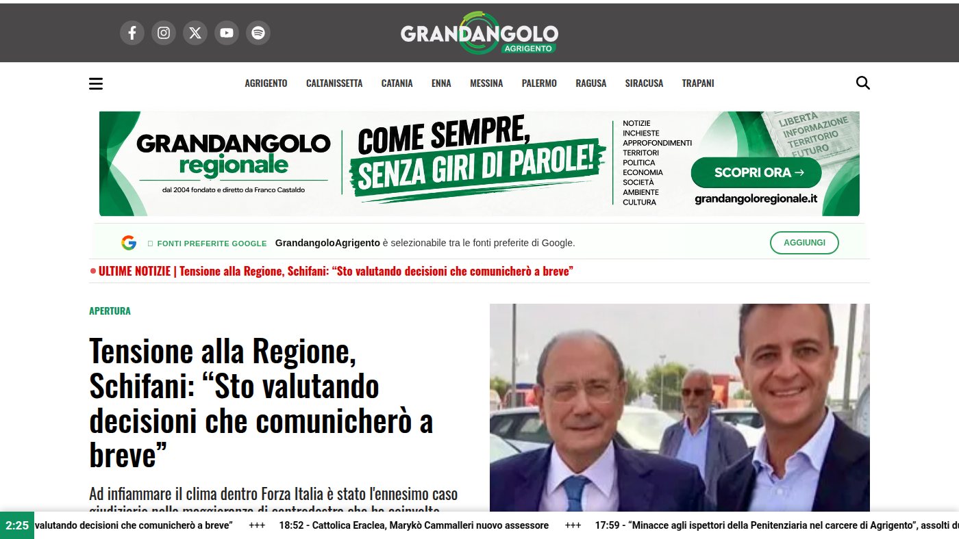 The home page of grandangoloagrigento.it
