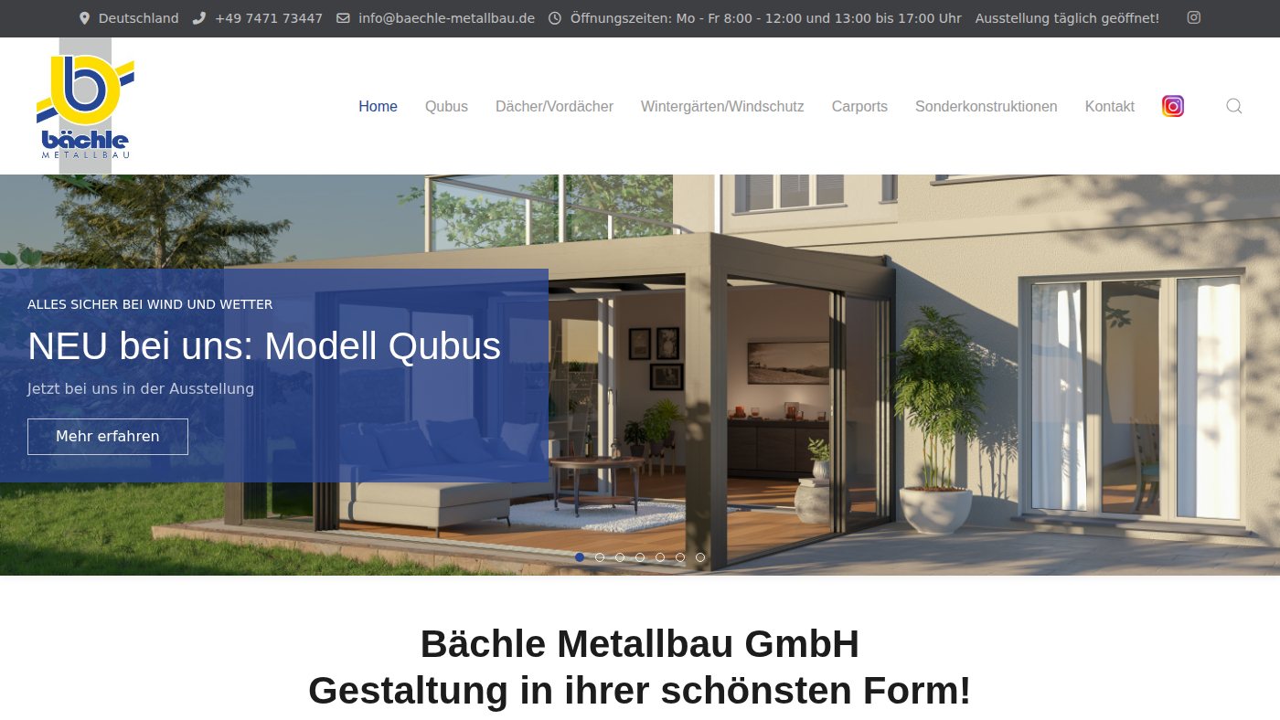 The home page of baechle-metallbau.de