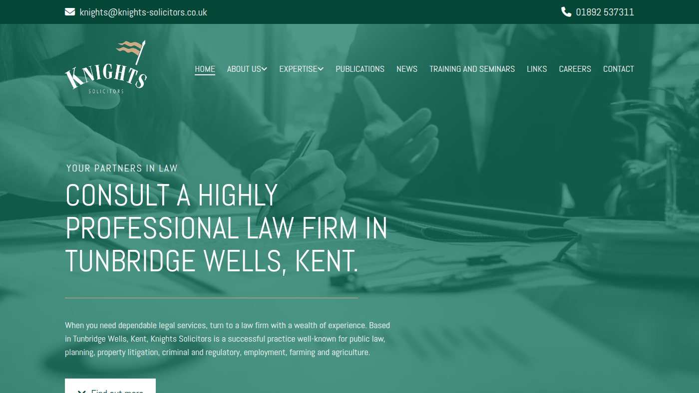 The home page of knights-solicitors.co.uk