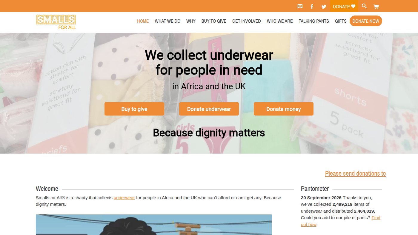 The home page of smallsforall.org
