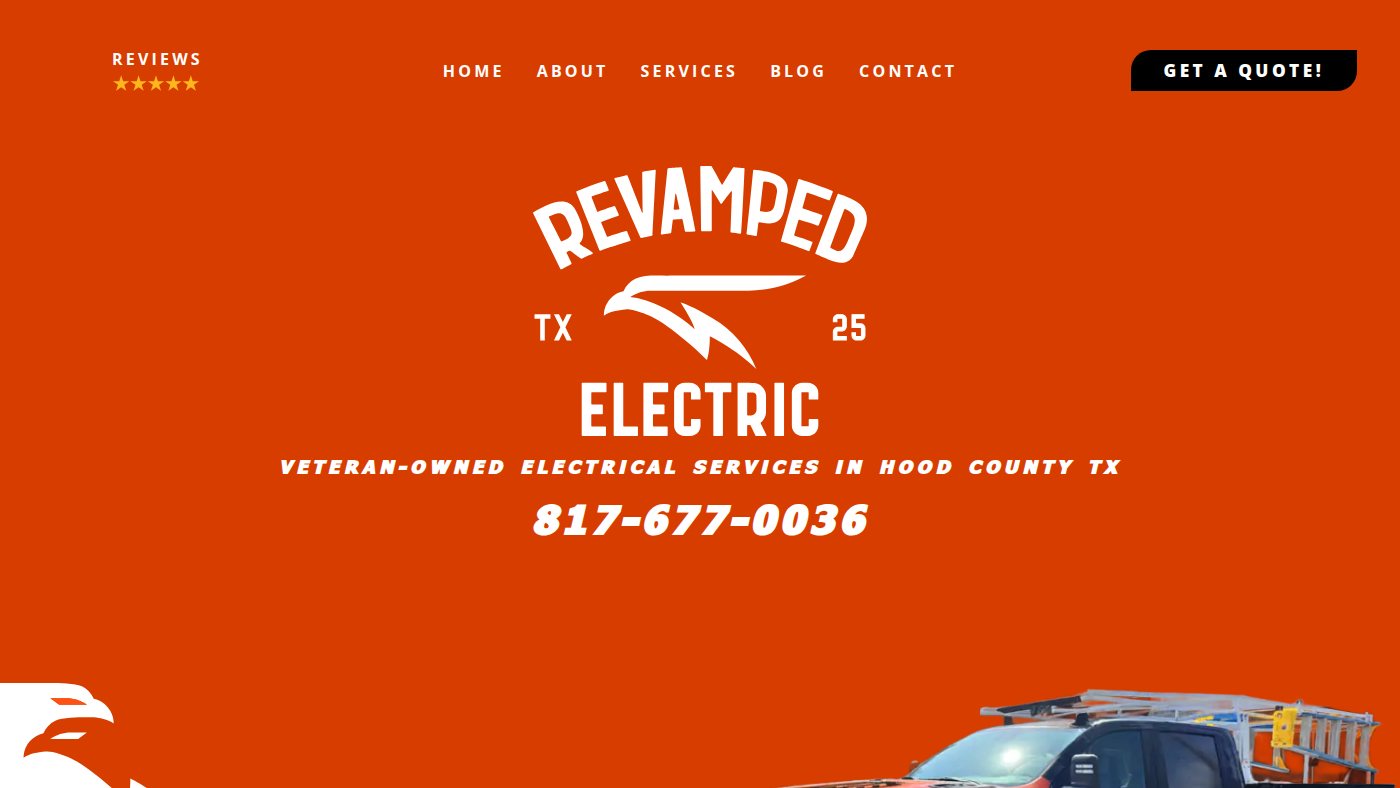 The home page of revampedelectric.com