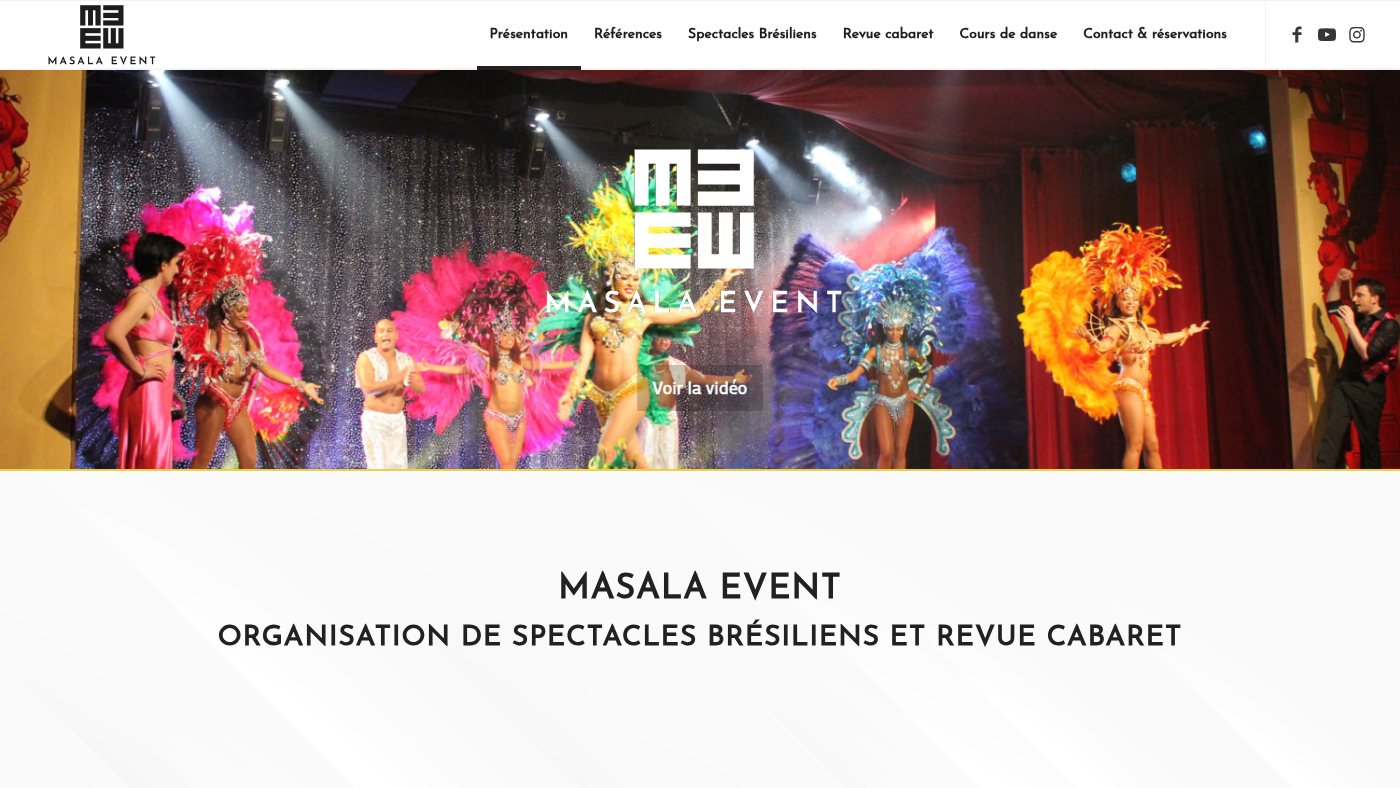 The home page of masala-event.com