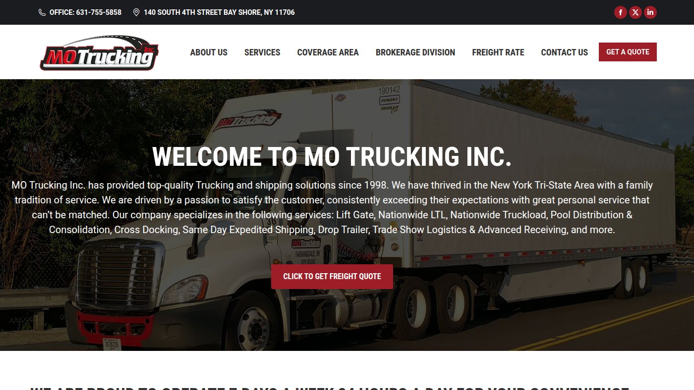 The home page of motruckinginc.com