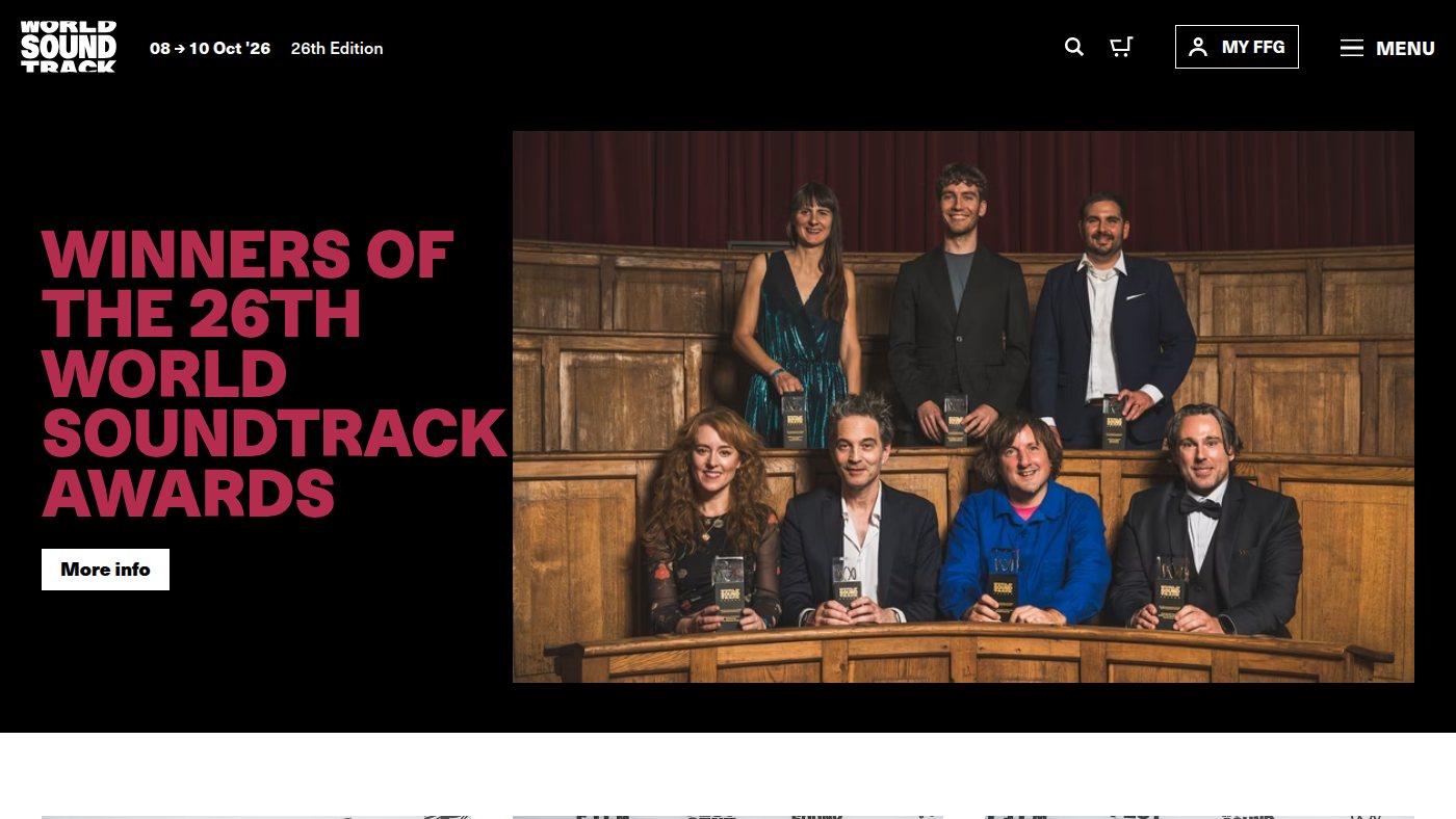 The home page of worldsoundtrackawards.com