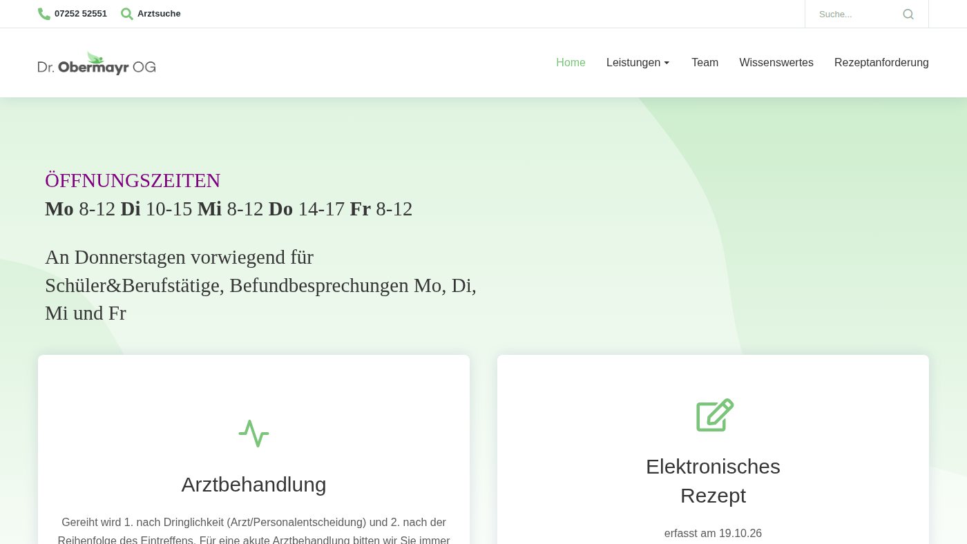 The home page of dr-obermayr.at