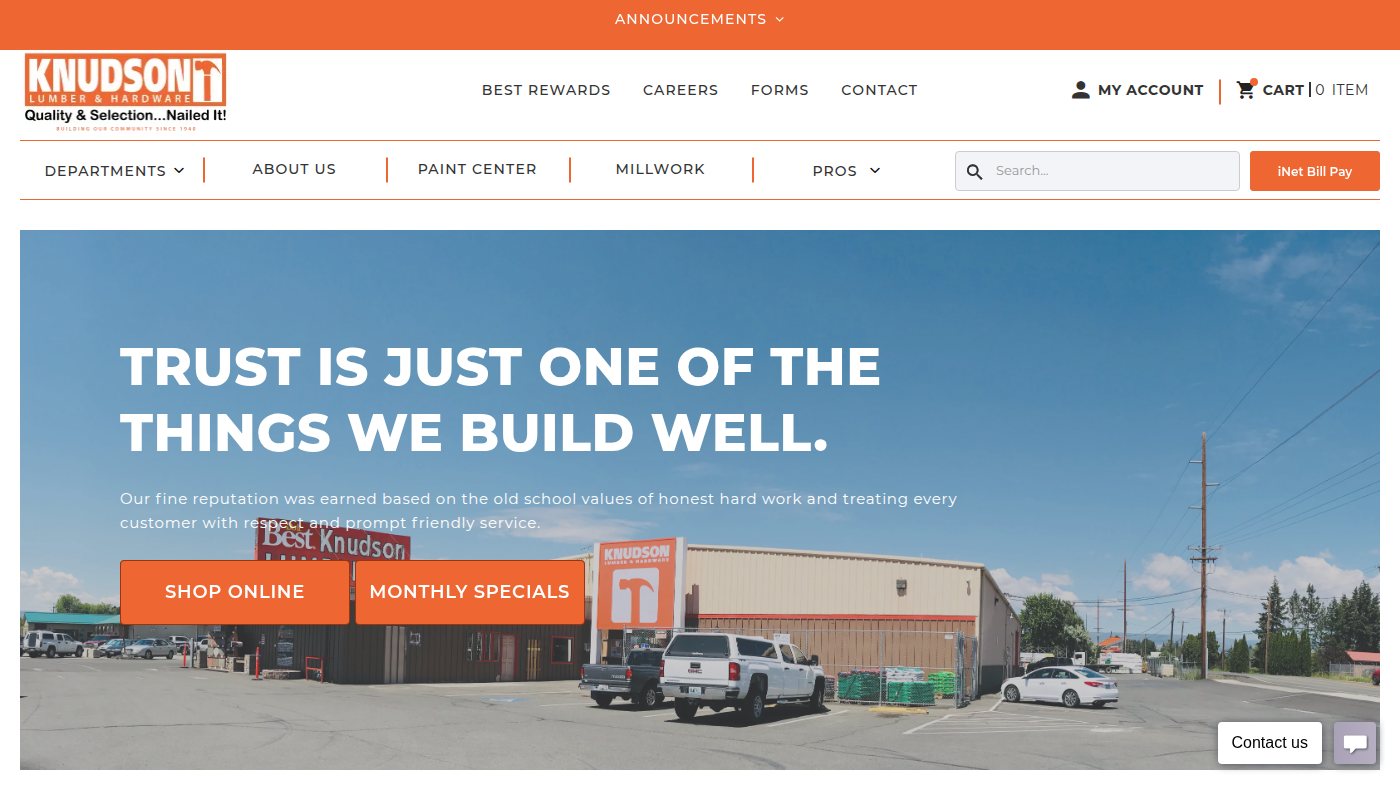 The home page of knudsonlumber.com