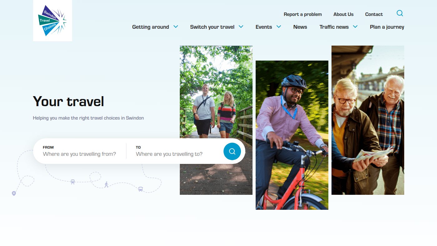 The home page of swindontravelchoices.co.uk