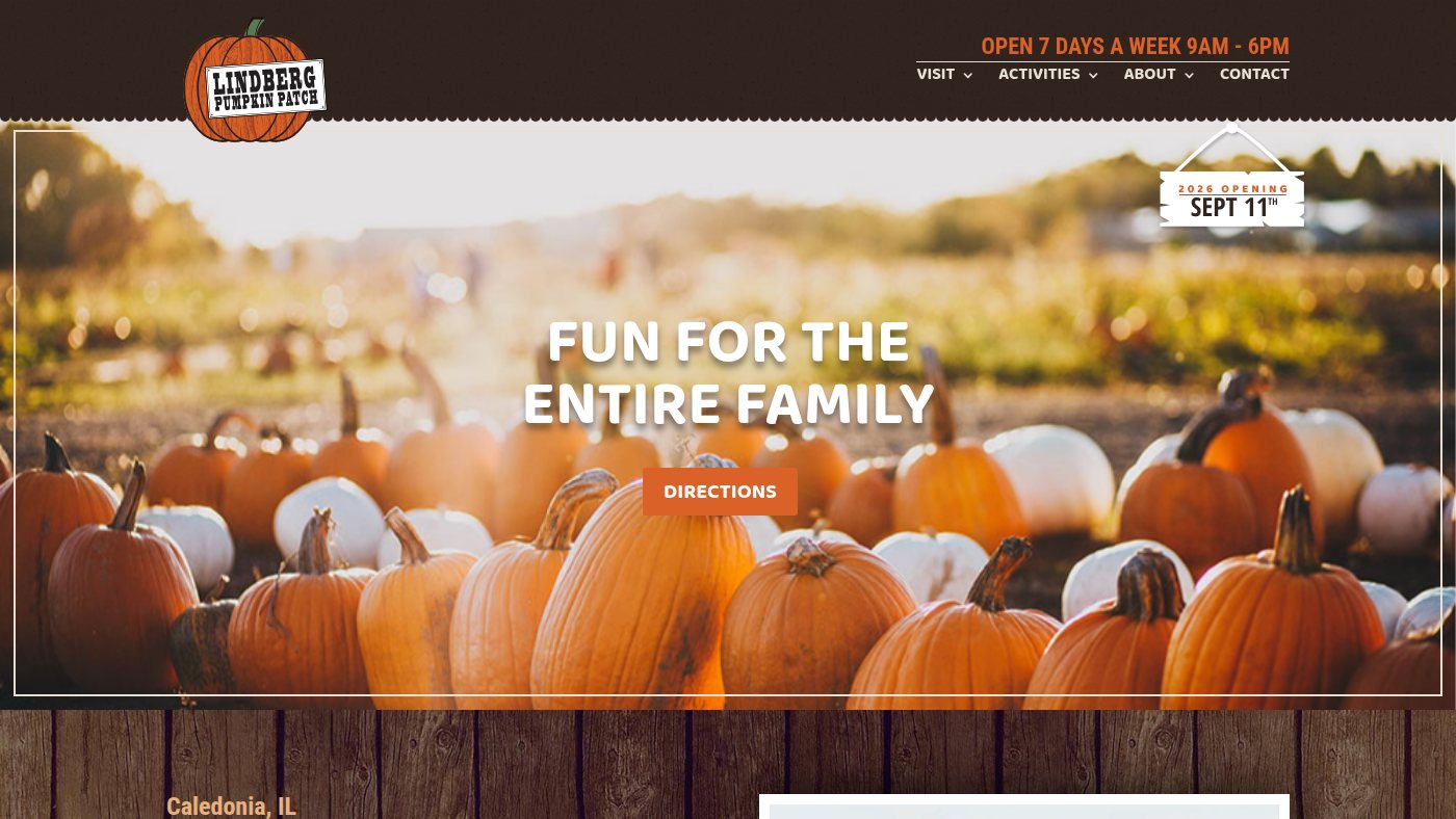 The home page of lindbergpumpkinpatch.com
