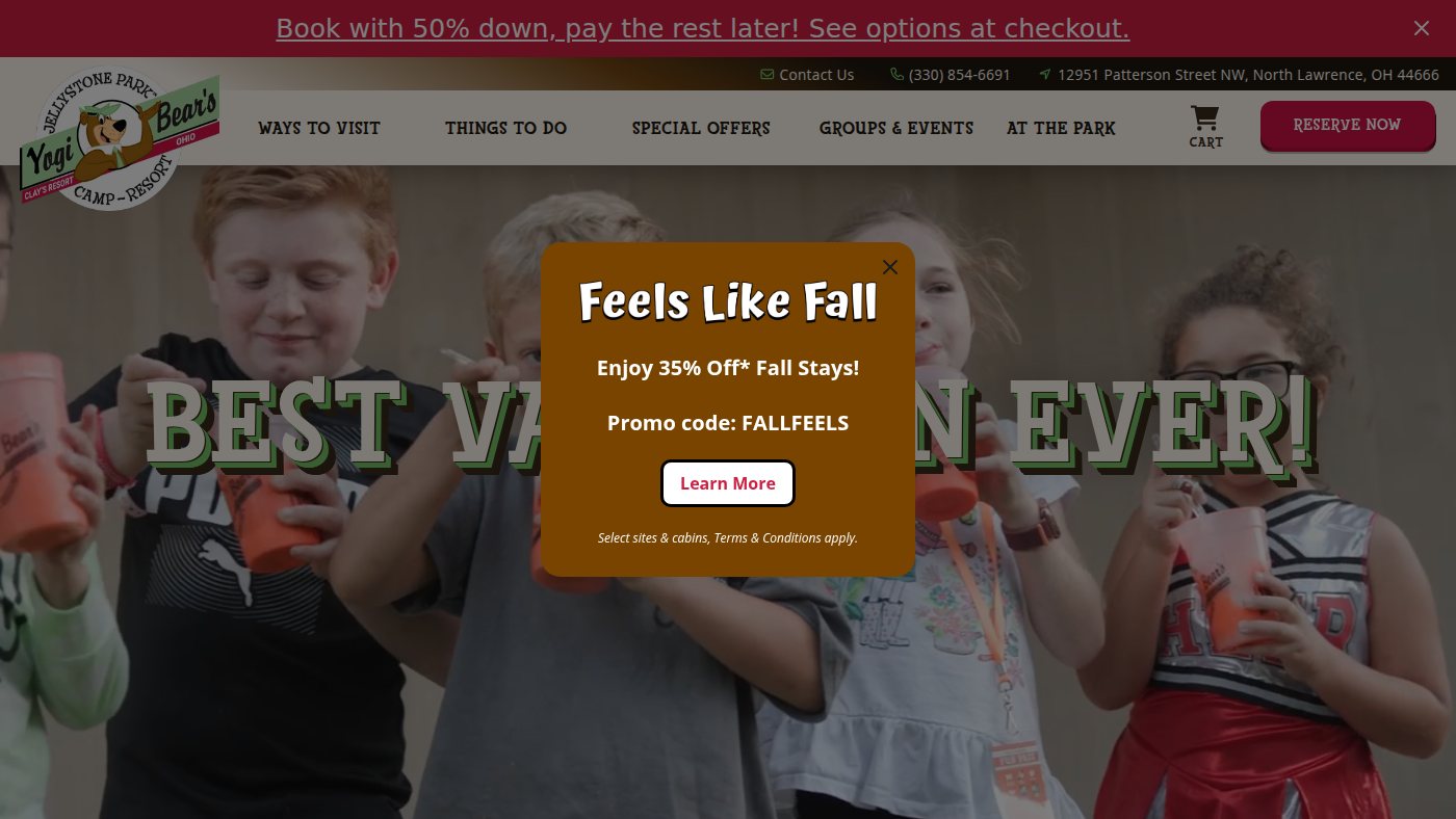 The home page of clayspark.com