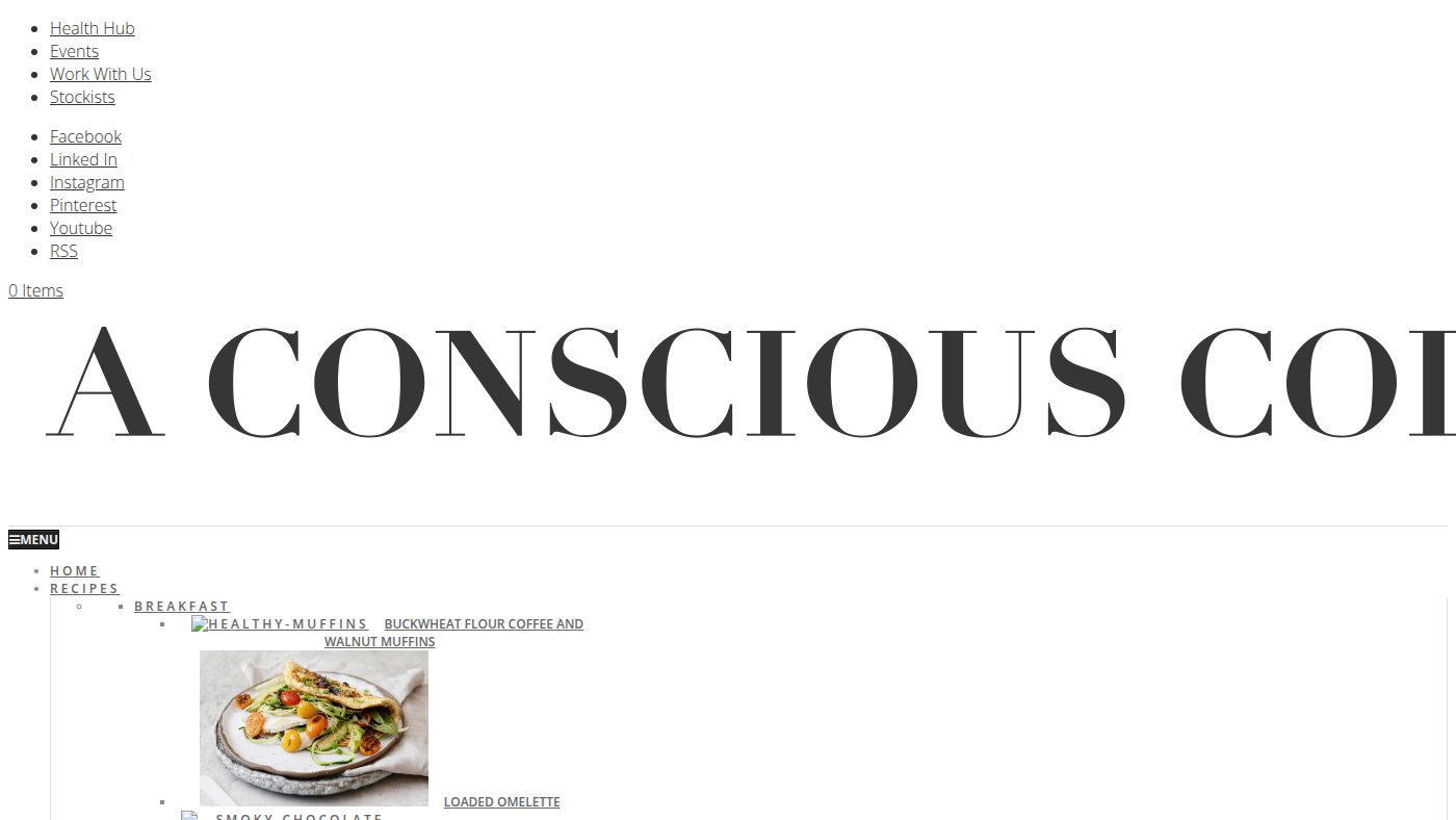 The home page of aconsciouscollection.com