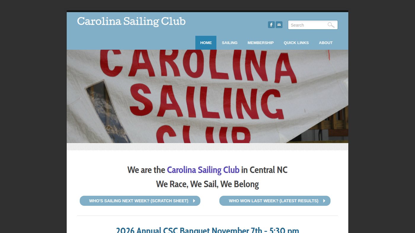 The home page of carolinasailingclub.org