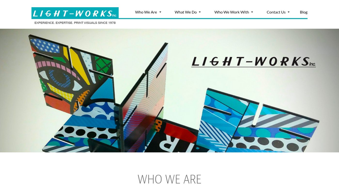 The home page of lightworksvt.com