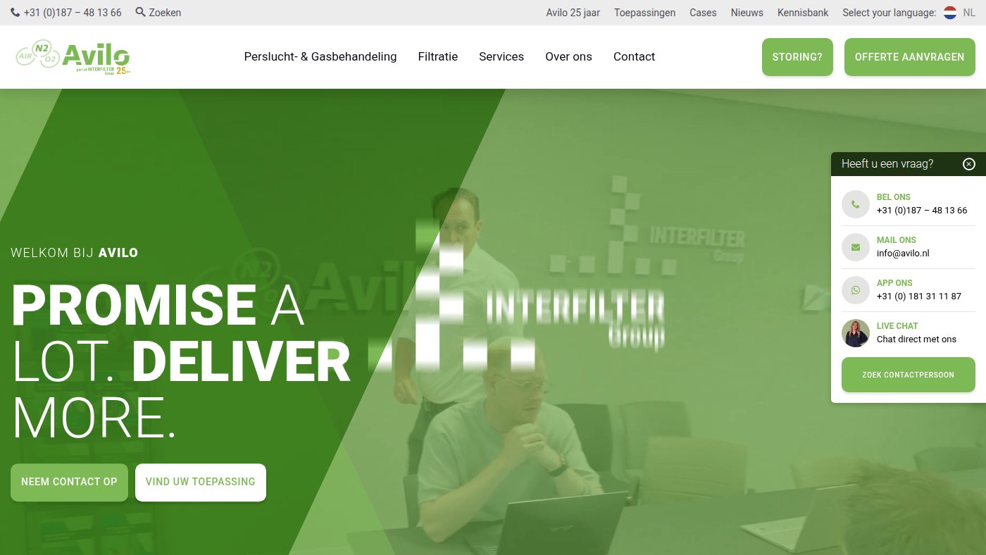 The home page of avilo.nl