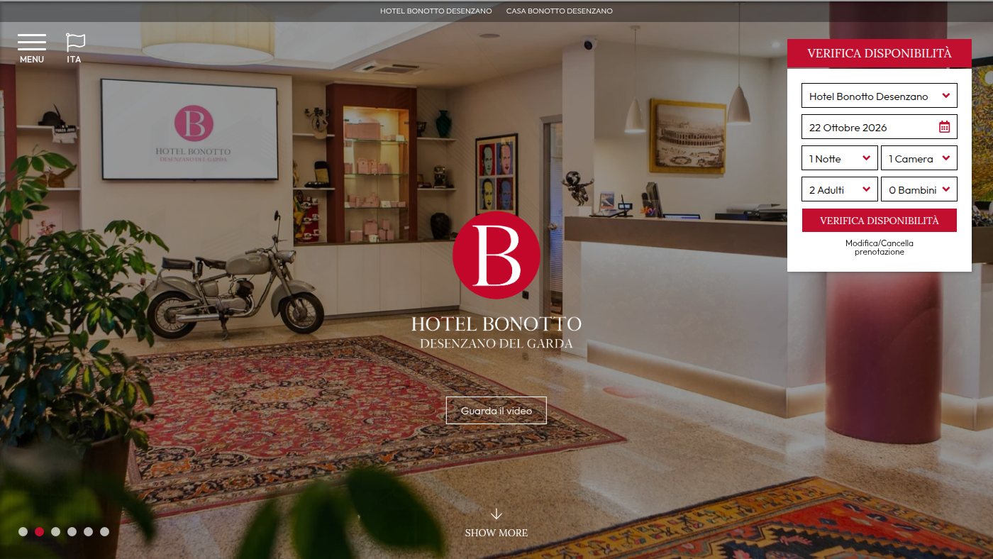 The home page of hotelbonottodesenzano.it