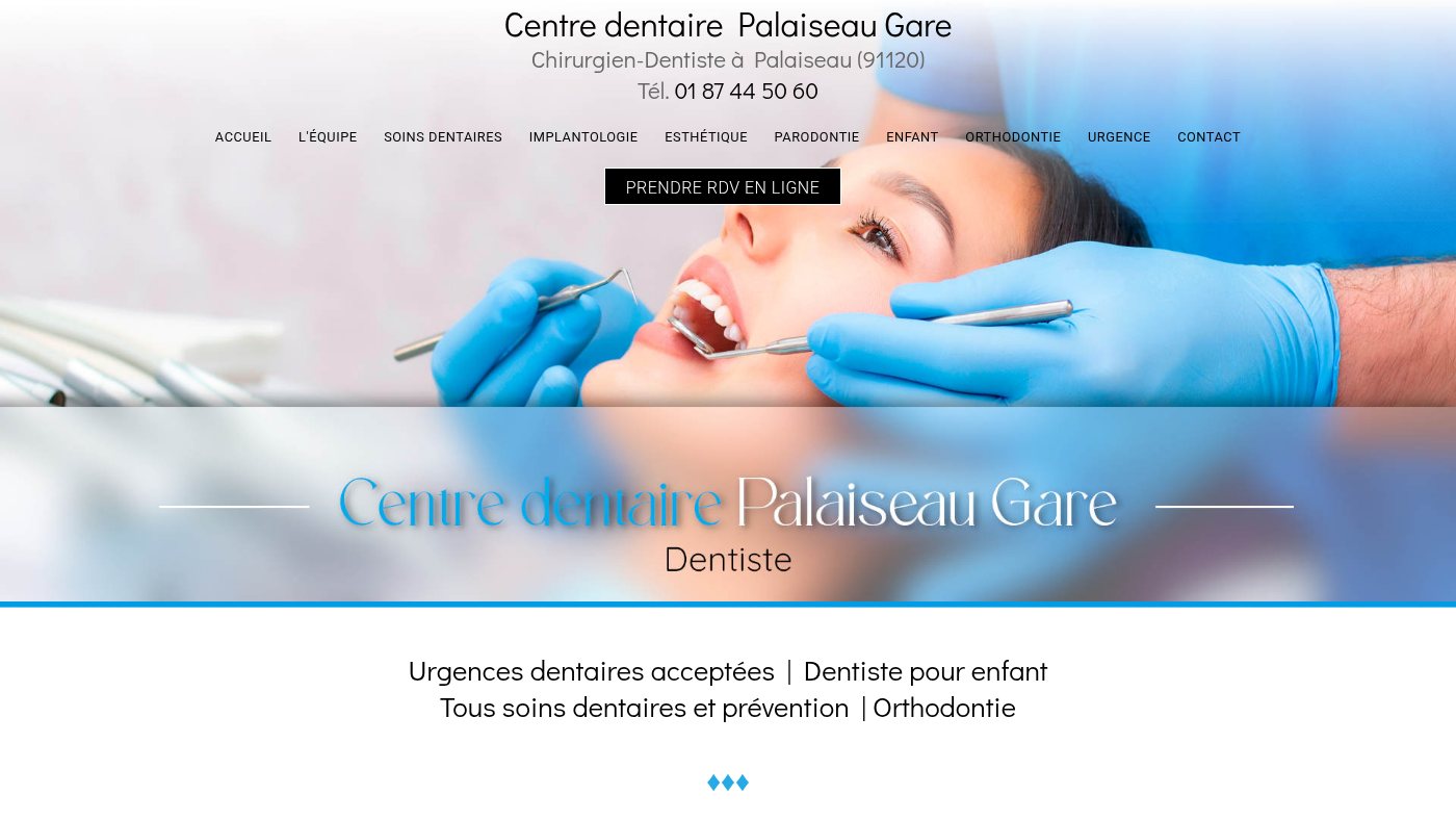 The home page of dentiste-palaiseau.fr