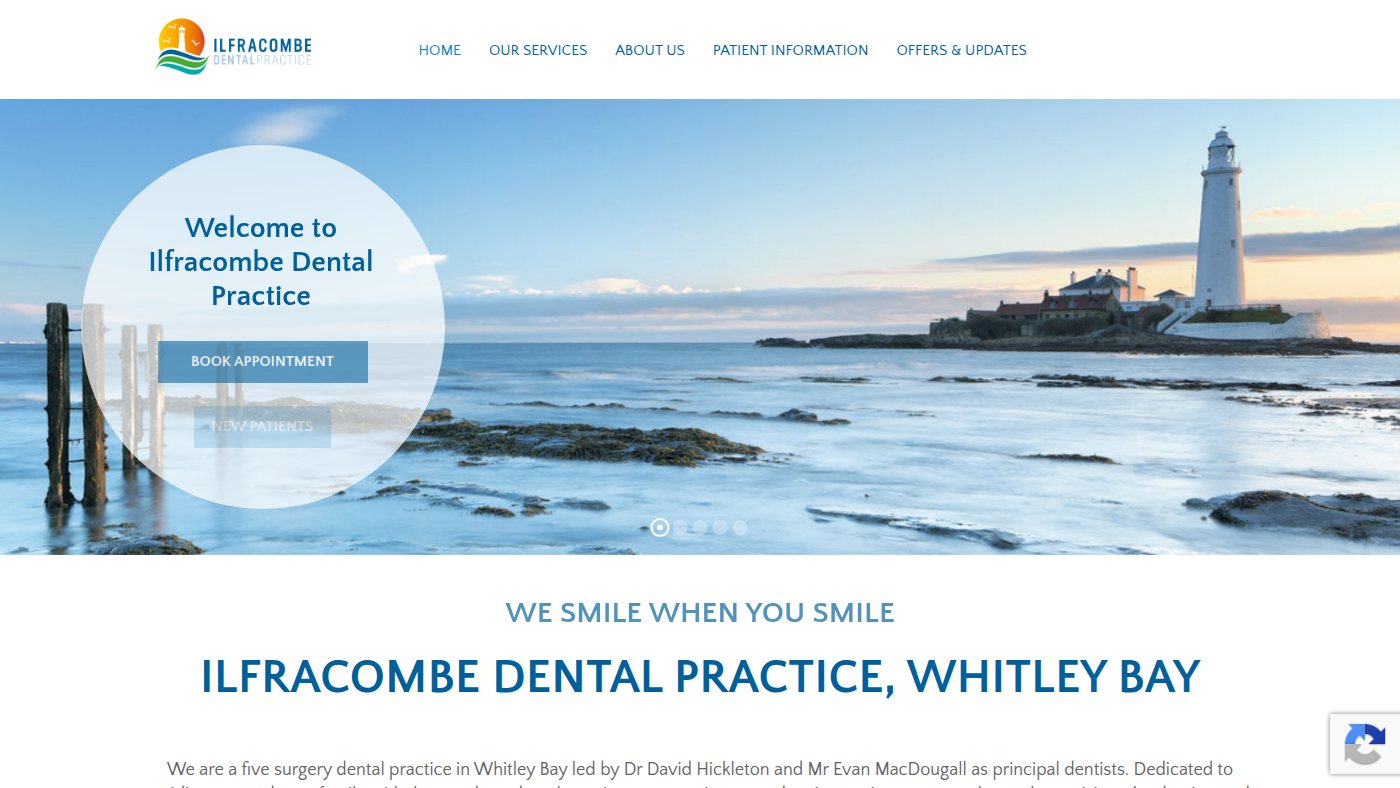 The home page of ilfracombedentalpractice.co.uk