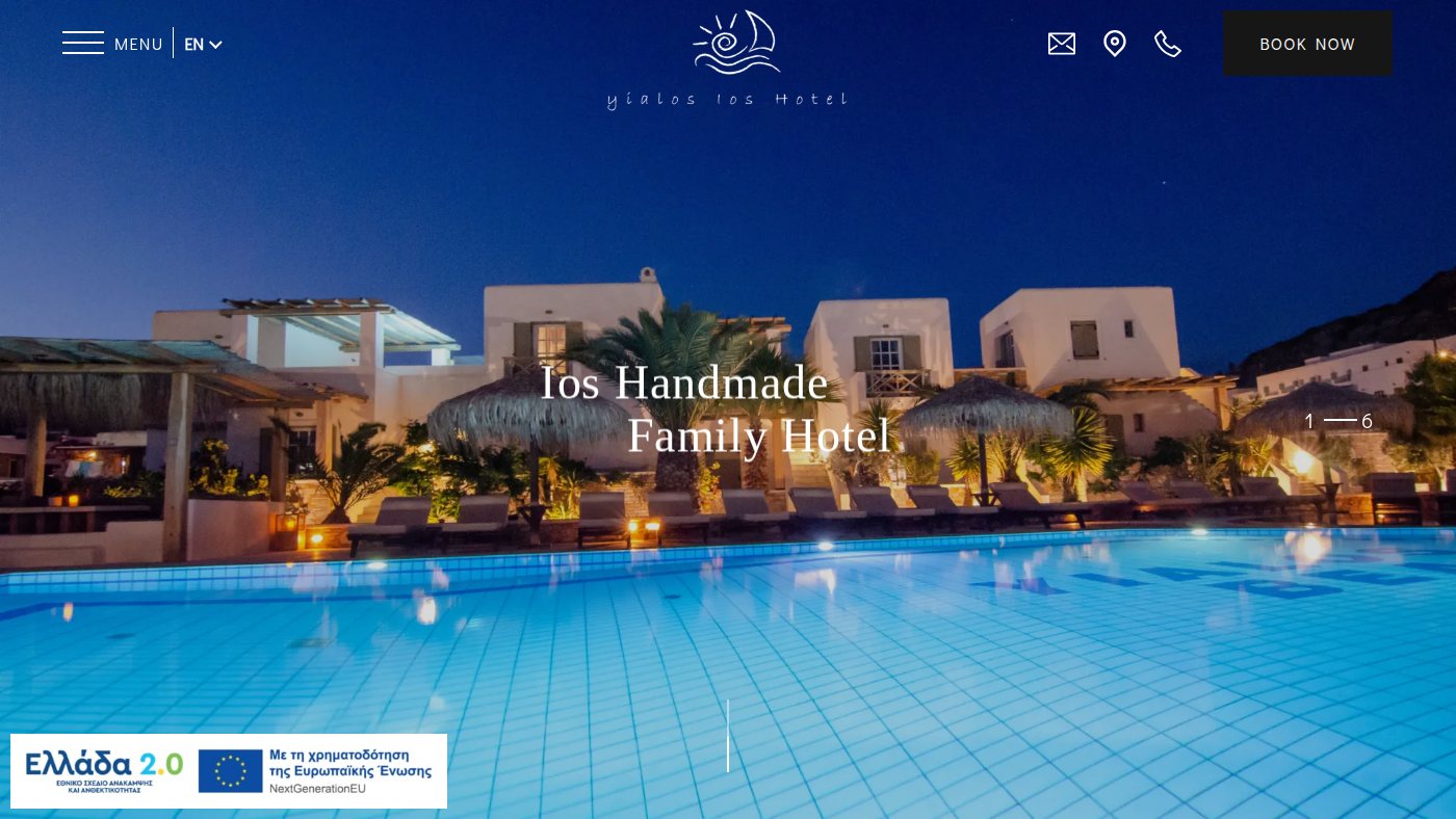 The home page of yialosioshotel.gr