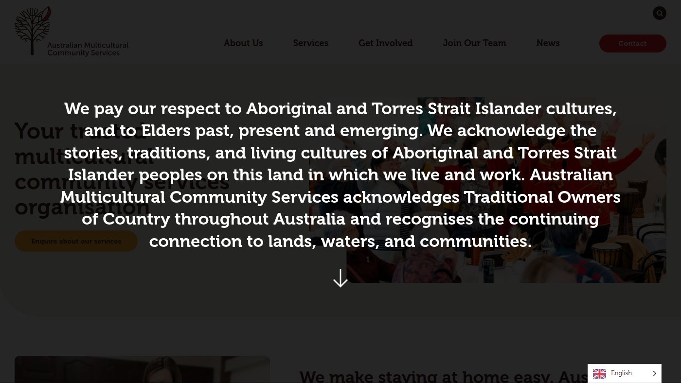 The home page of amcservices.org.au