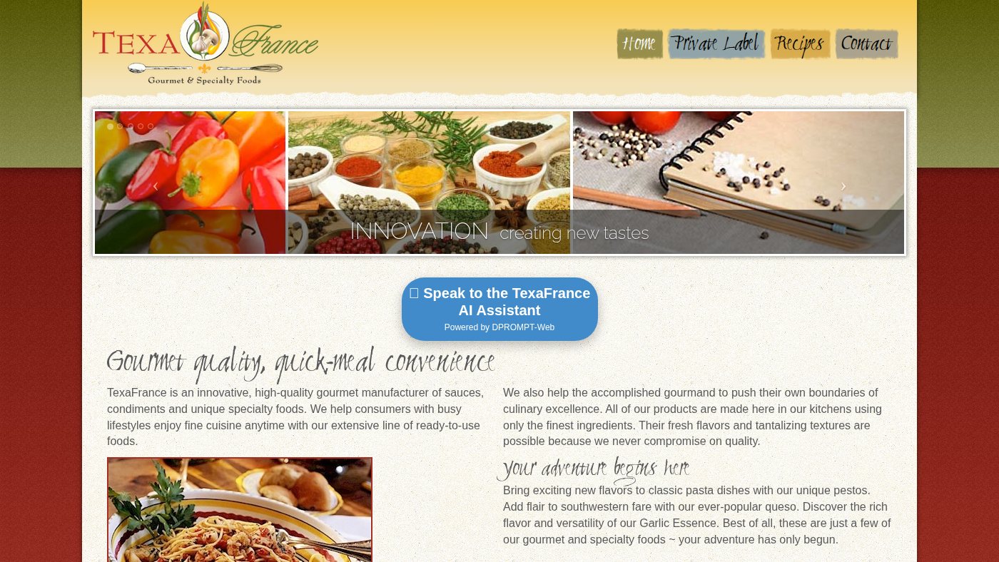 The home page of texafrance.com