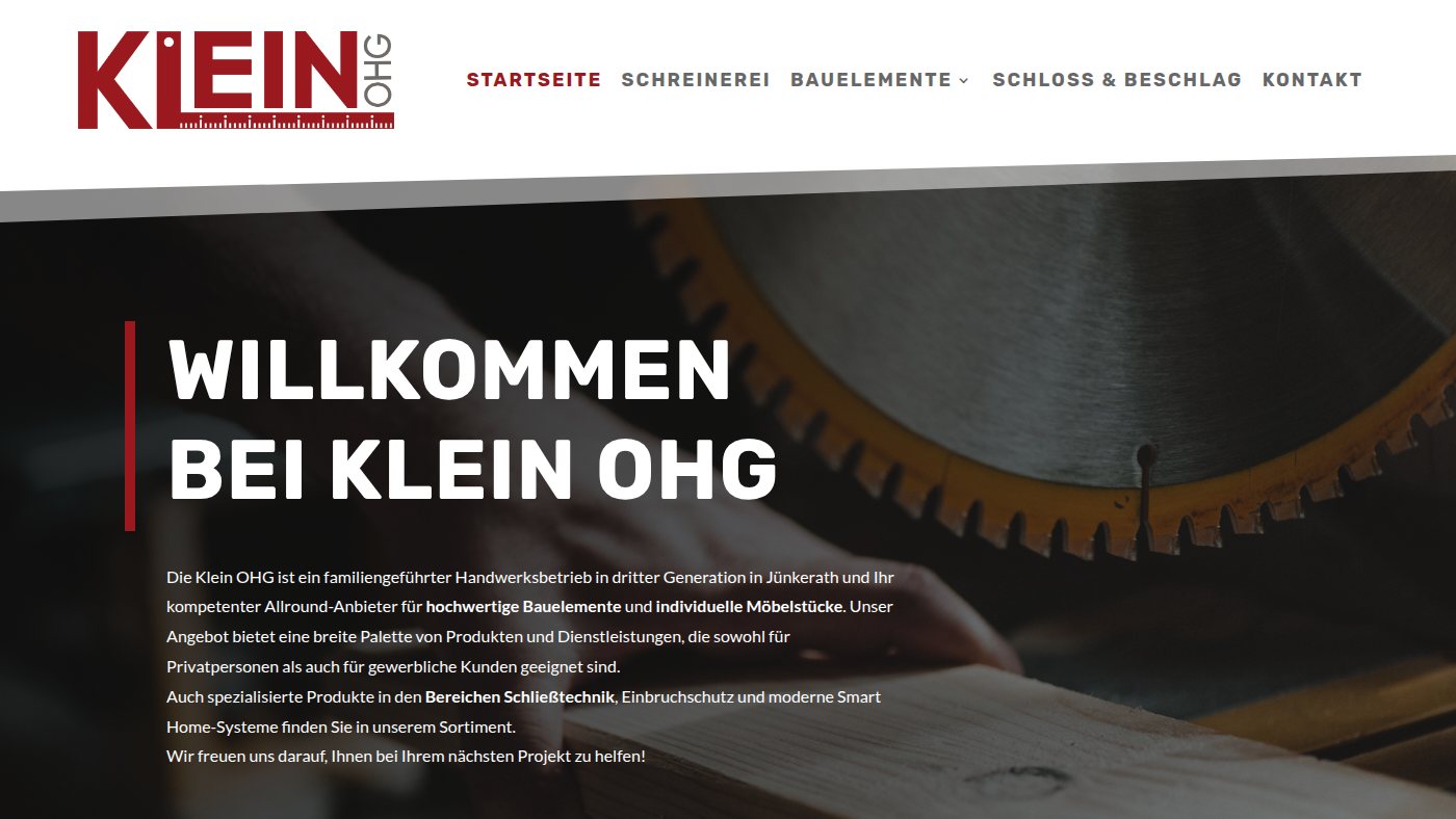 The home page of klein-ohg.de